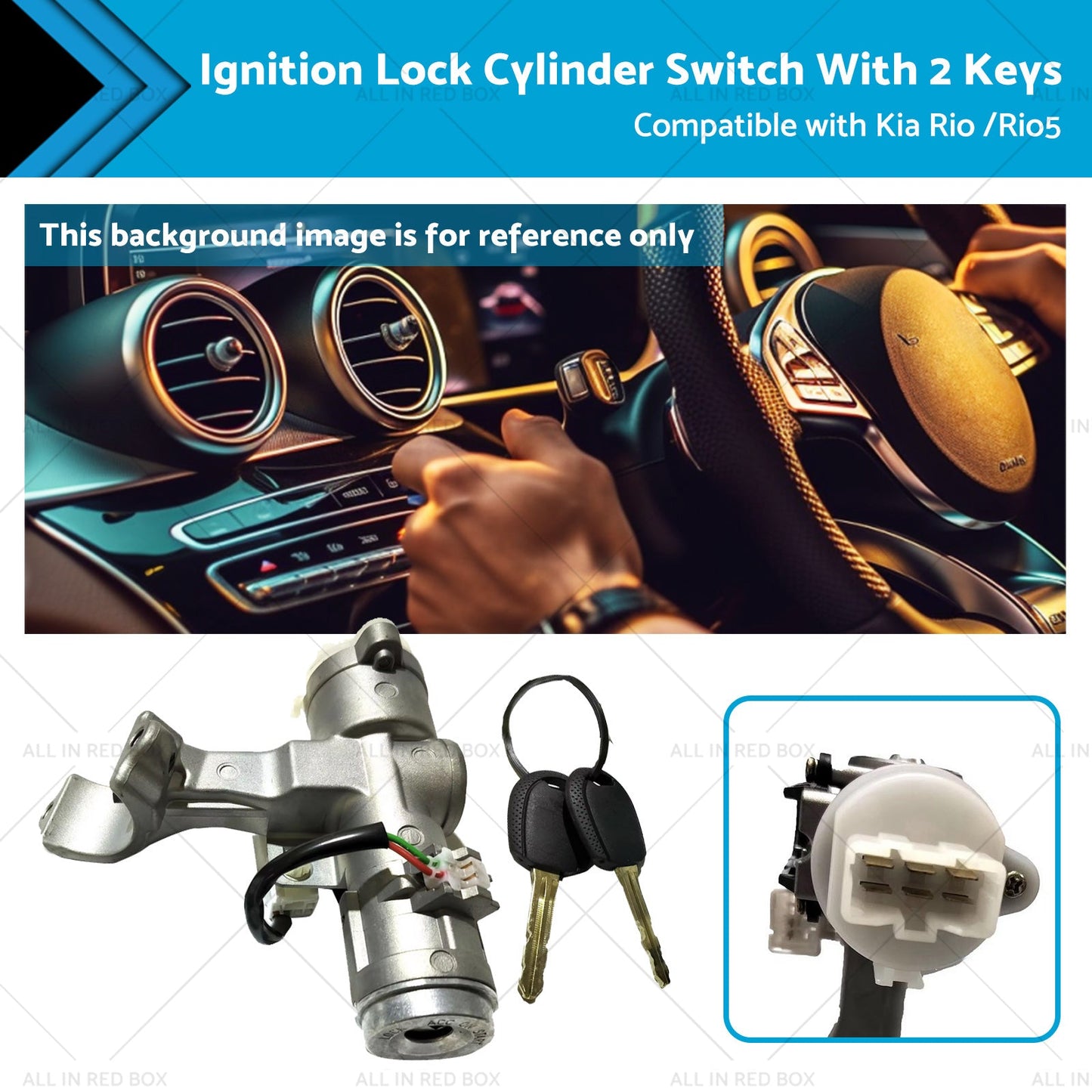 Ignition Lock Cylinder Switch 2 Keys for Kia Rio 2006-2009