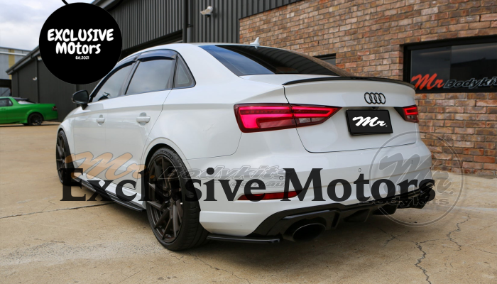 Black S3 Rear Spoiler for Audi A3 8V Sedan 2014-2020