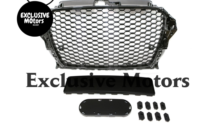 RS3 Honeycomb Grille for Audi A3 8V Black 2013-2016