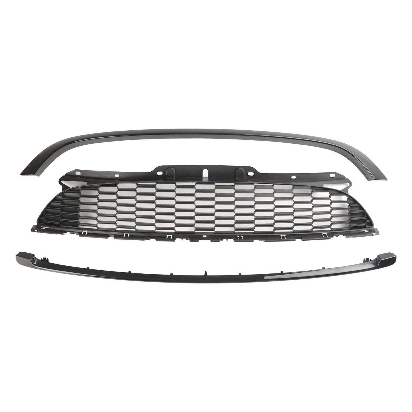 3PCS Gloss Black Front Grille for MINI R58 Cooper S JCW Coupe 11-15
