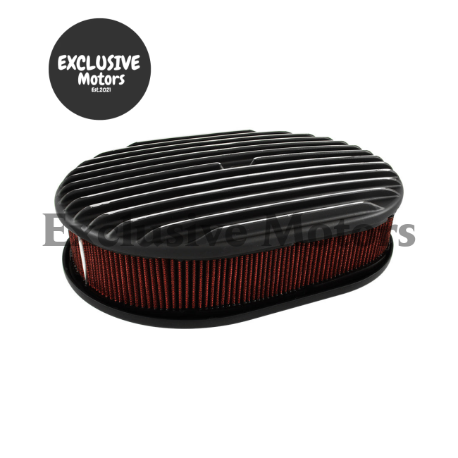 Oval Air Cleaner Kit Full Finned Black for Chevrolet Camaro (1967-1981)