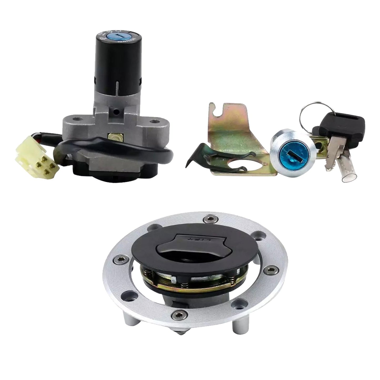 Ignition Switch, Fuel & Gas Cap Lock Key Set Suitable For Suzuki GS500 2001-2012-4