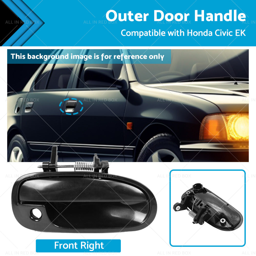 Front Right Outer Door Handle Smooth Black for Honda Civic EK 1995-2000