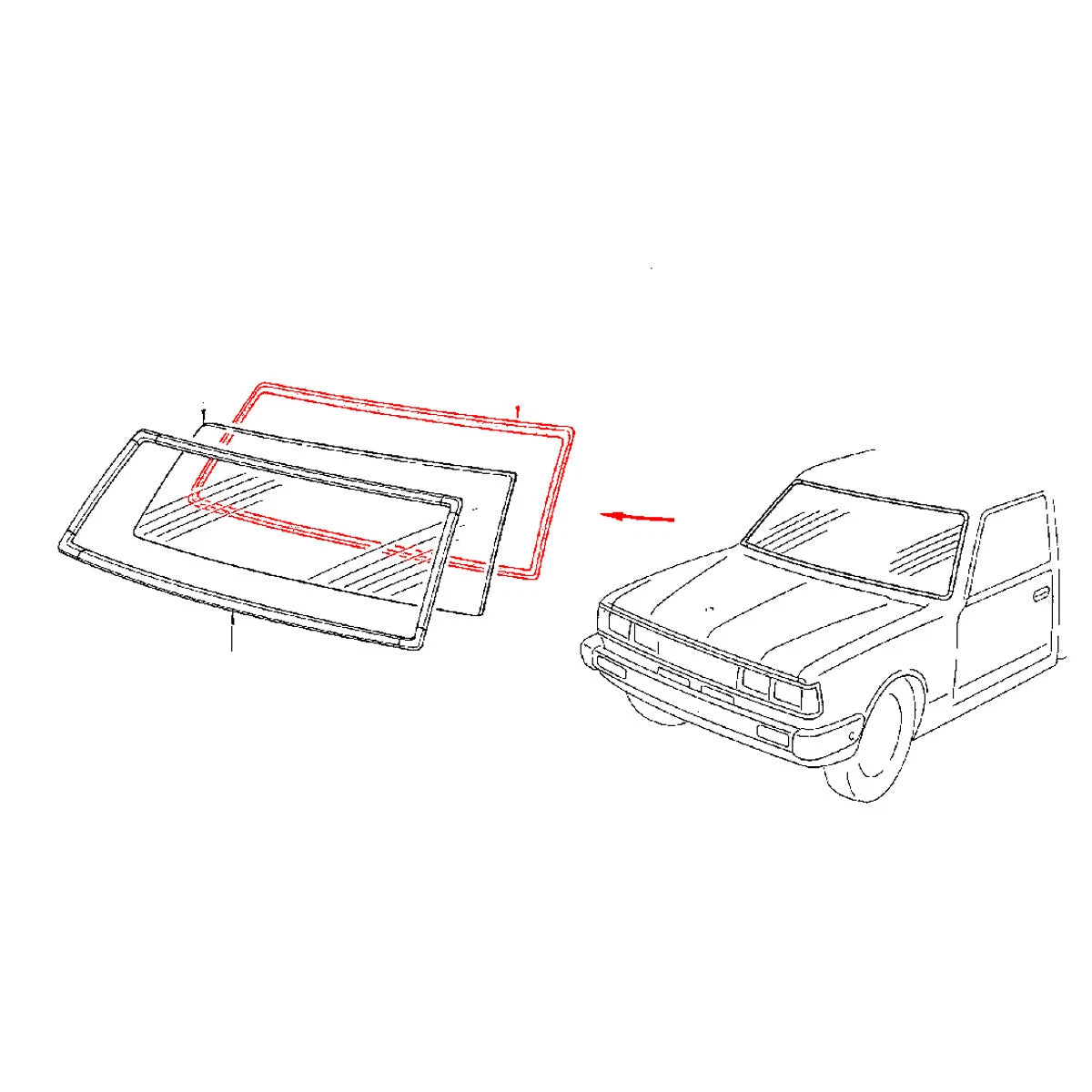 Front Windshield Weatherstrip for Nissan Datsun 720 King Cab 1980-1986