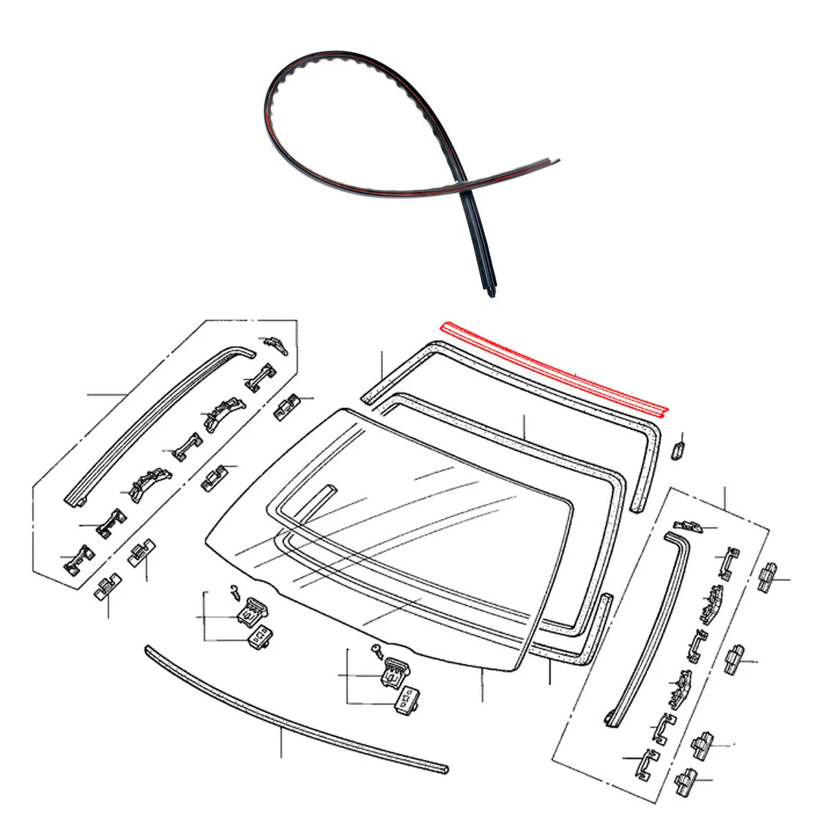 Front Windshield Molding Upper for Honda Accord DX Wagon 1994-1997