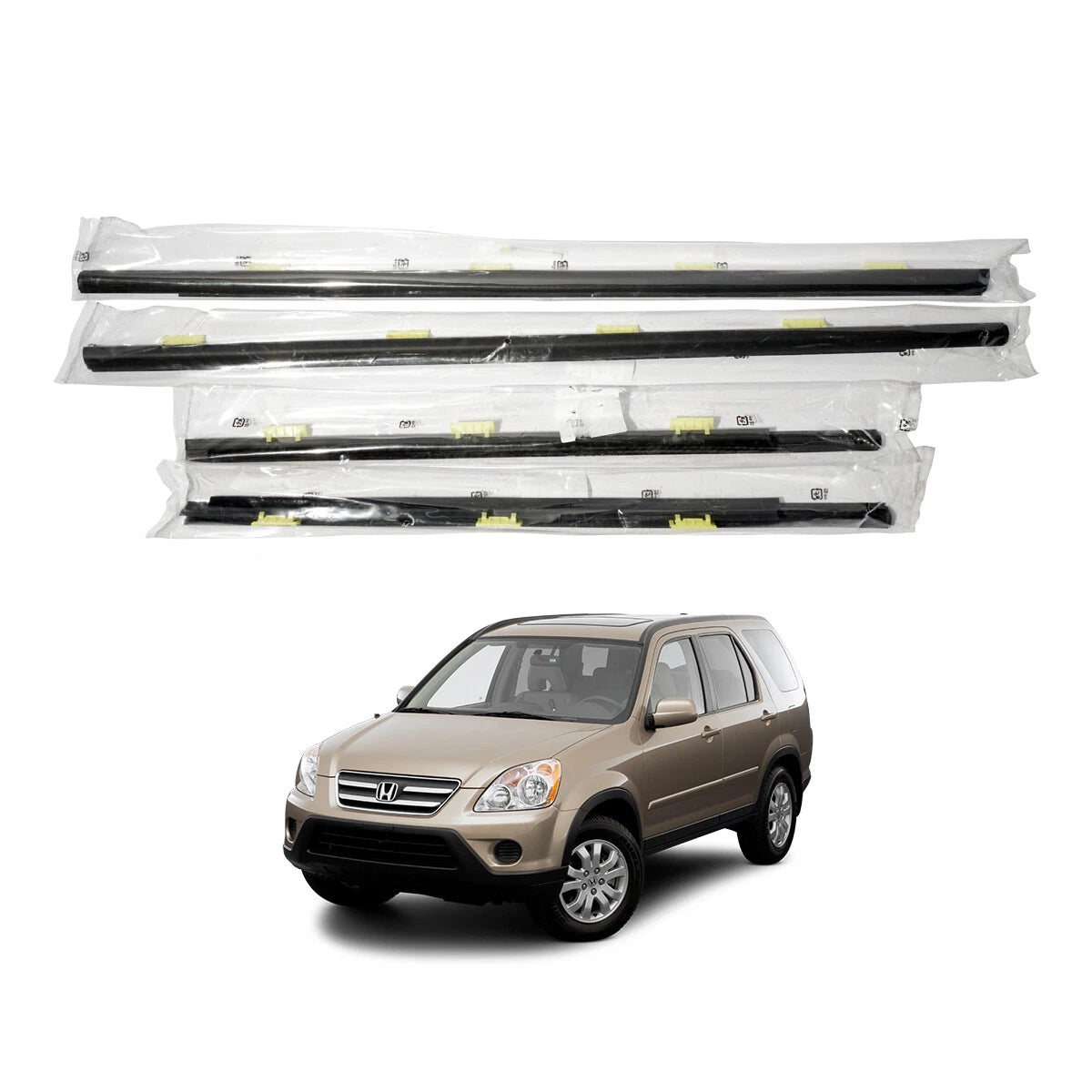 Front Rear Door Belt Moulding Weatherstrip for Honda CR-V 2002-2006