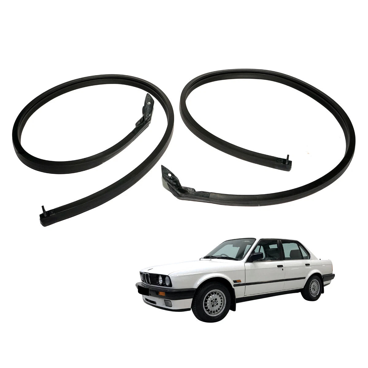Front Door Weatherstrip Set for BMW M3 E30 Sedan 318i 325i 325iX 1984-1991