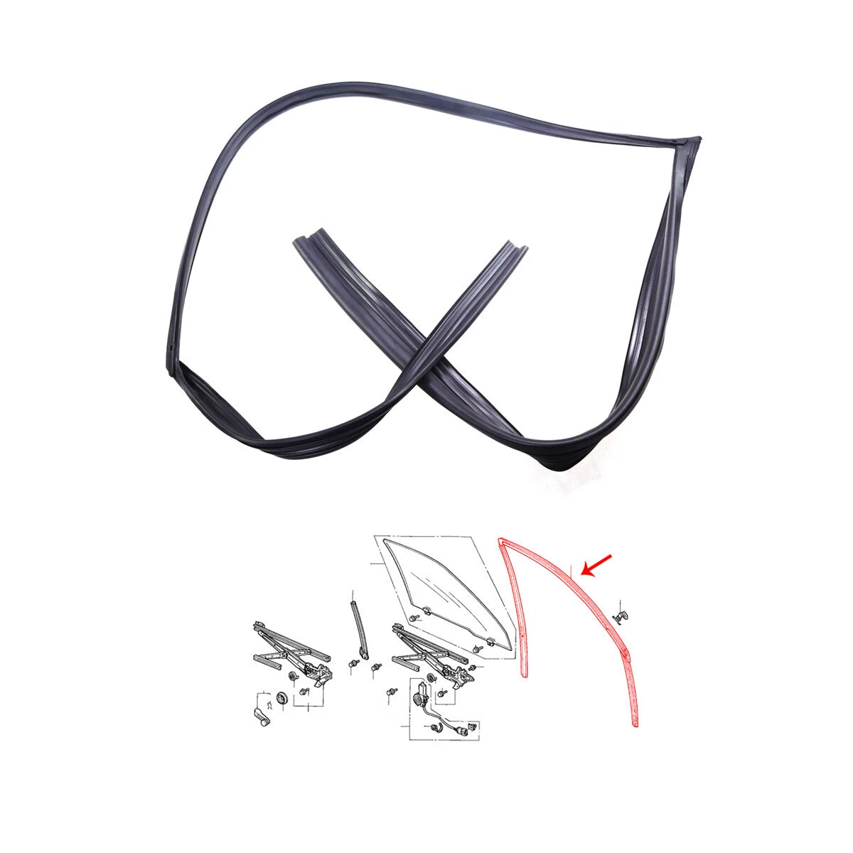 Door Glass Run Channel Weatherstrip for Honda Civic EG3 EG6 EJ2 1991-1995