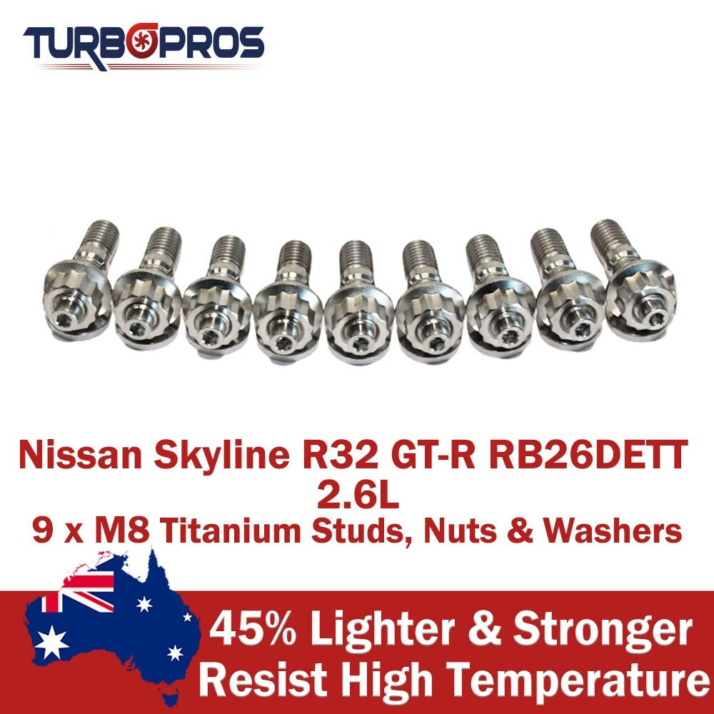 Titanium Turbo Stud Kit for Nissan Skyline R32 GT-R RB26DETT 2.6L
