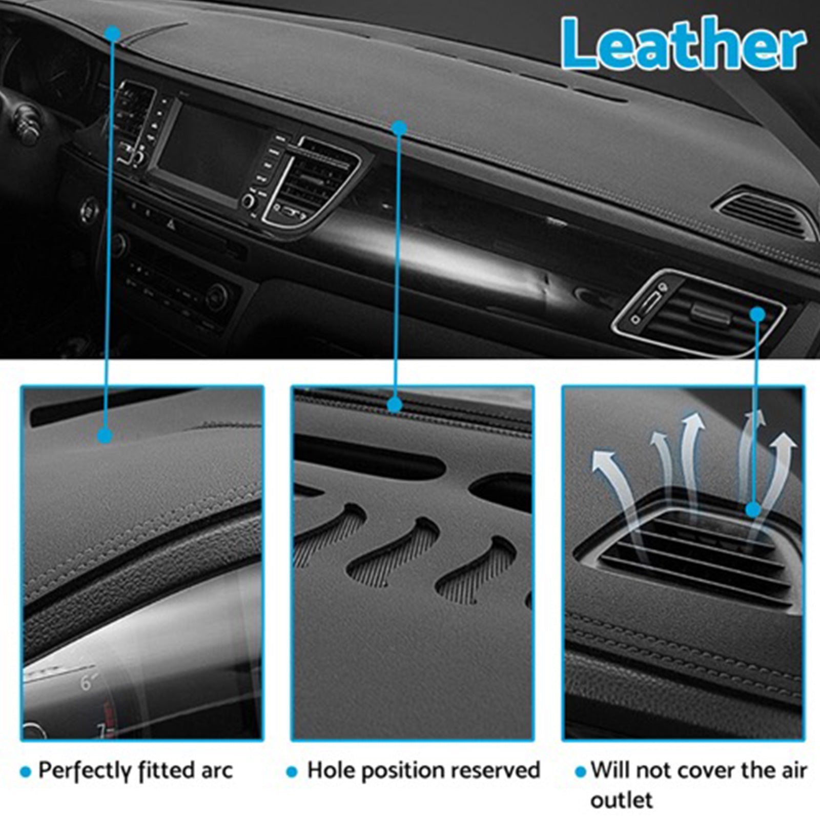 Non-Slip Dashboard Cover Microfiber Leather Suitable For Mazda CX-9 w/ HUD 2016--2