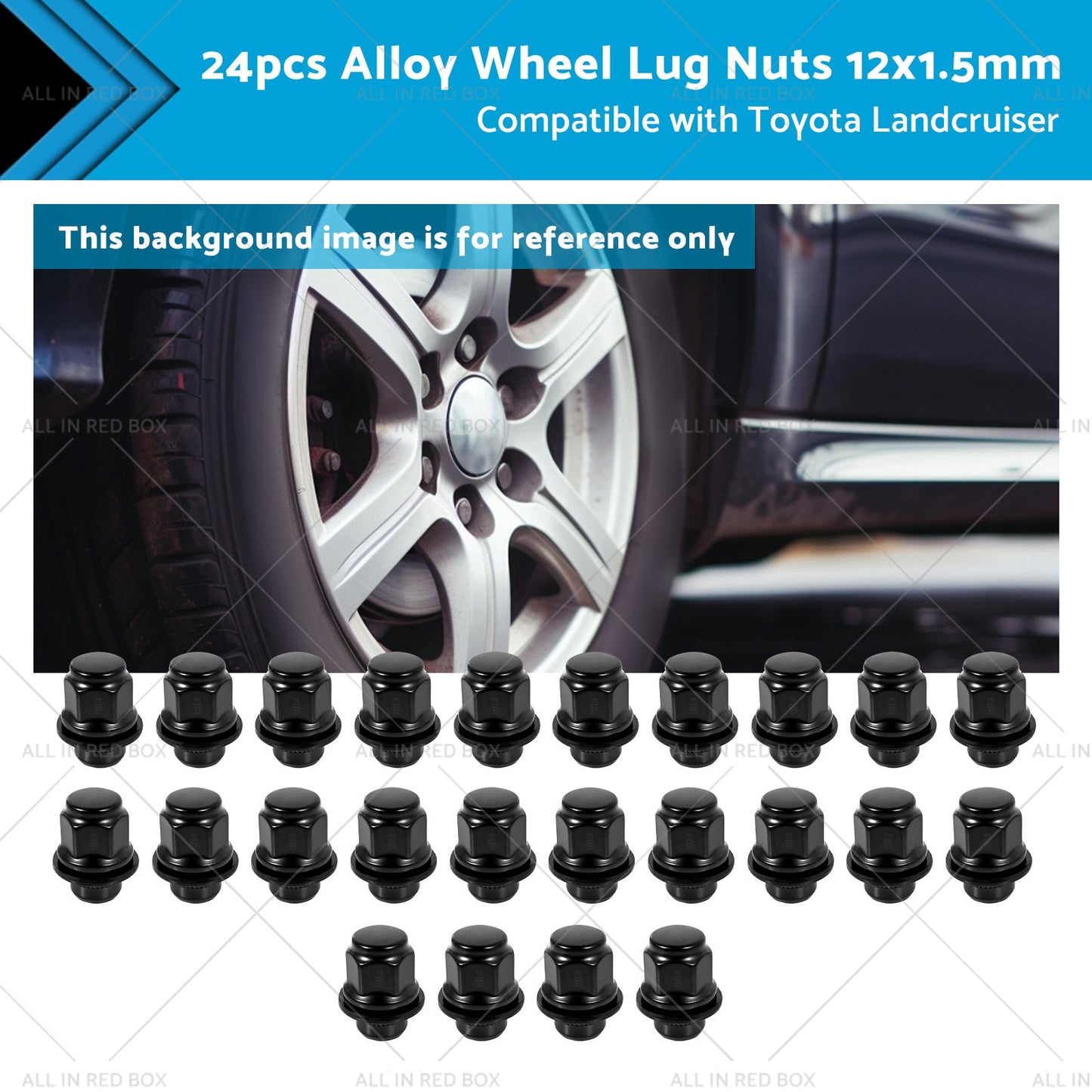 12x1.5mm Alloy Wheel Lug Nuts for Toyota Land Cruiser 2008-2021