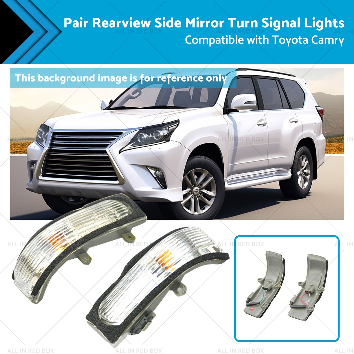 Rearview Side Mirror Turn Signal Lights for Toyota Camry Aurion 2006-2011