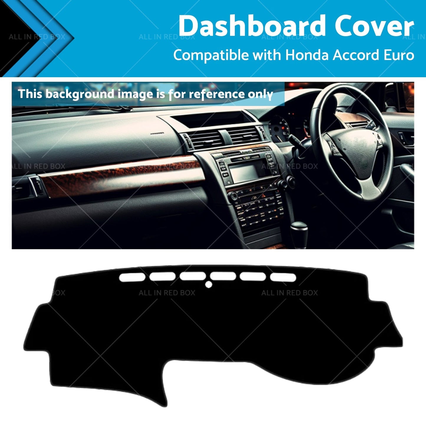 Dash Mat Cover Black for Honda Accord Euro CL9 2003-2008
