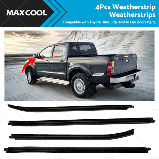 Window Moulding Trim Weather Strip for Toyota Hilux SR5 Double Cab 2005-2015