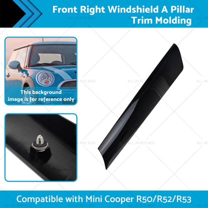 Windshield A Pillar Trim Molding Front Right Suitable for BMW Mini R53 R50 R52-1