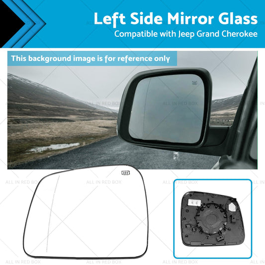 Convex Heated Left Mirror Glass for Jeep Grand Cherokee WK 2010-2021