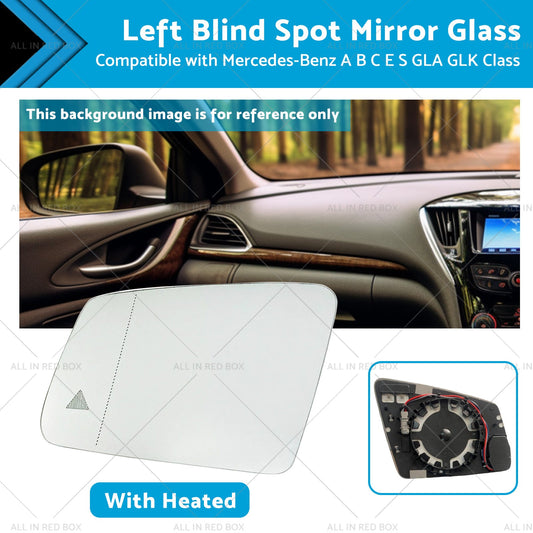 Left Blind Spot Mirror Glass for Mercedes-Benz GLA/GLK/W204 2008-2015