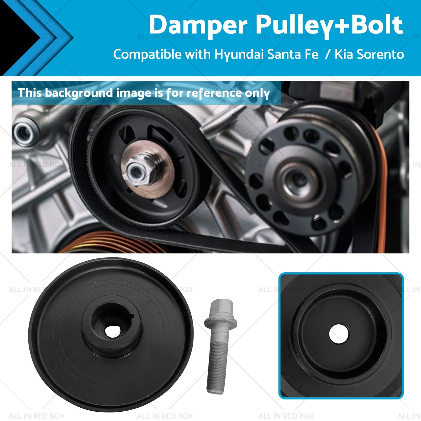 Harmonic Balancer Damper Pulley for Kia Sorento Hyundai Santa Fe 2.2L 2010-2023