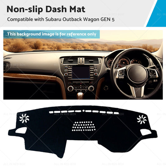 Dash Mat Cover Black Non-Slip for Subaru Outback Wagon 2015-2020