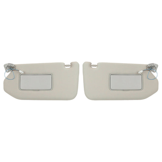 RH&LH Grey Sun Visor W/Mirror Suitable for Nissan Pathfinder Infiniti QX60 JX35-0