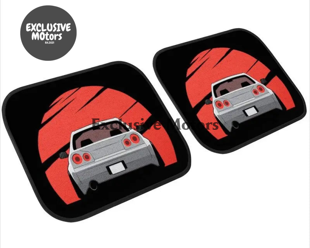 Custom R34 Skyline Japanese In To The Sun Set Floor Mats