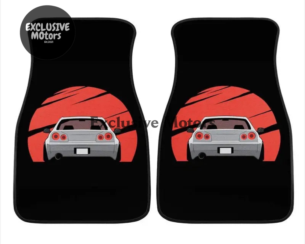 Custom R34 Skyline Japanese In To The Sun Set Floor Mats