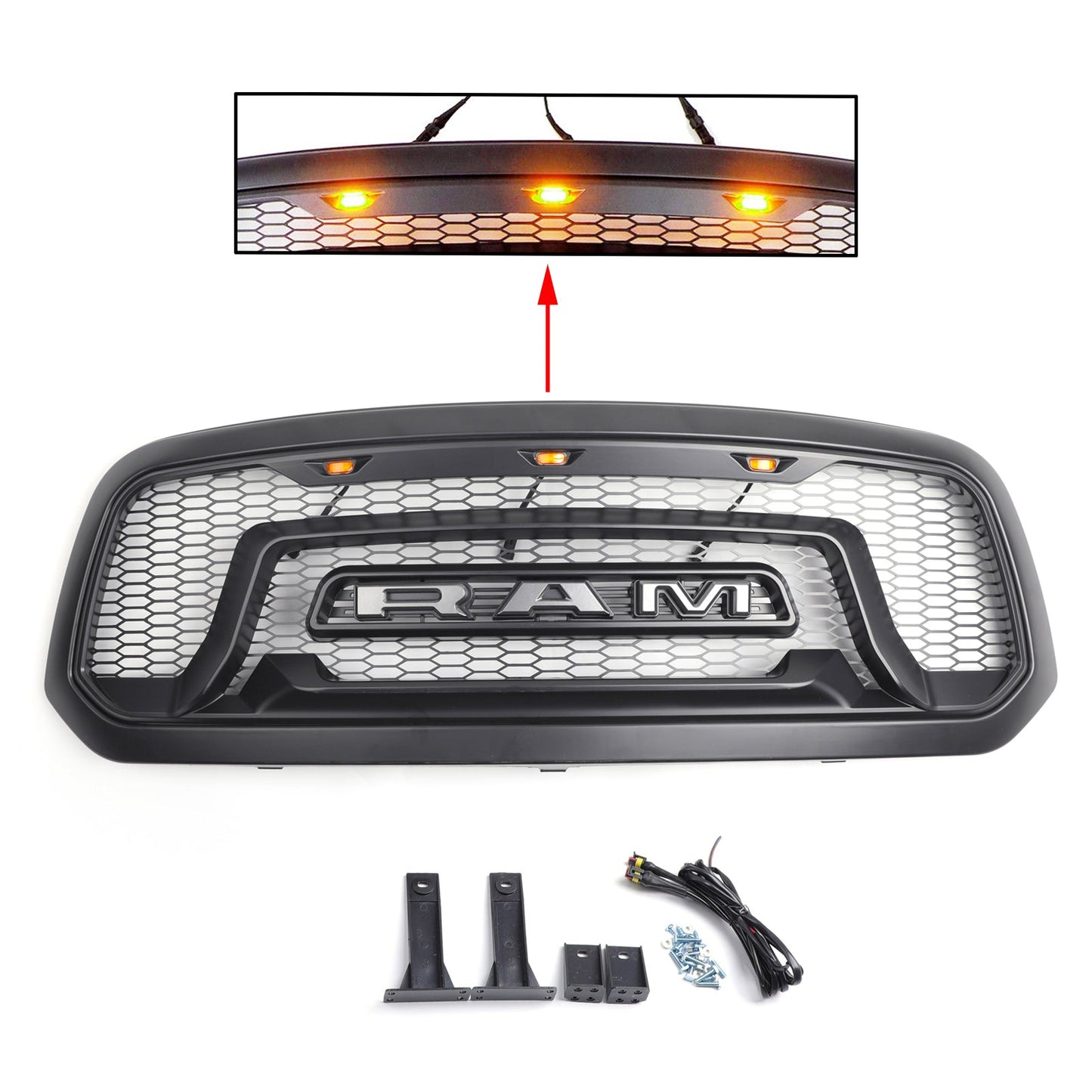 LED Honeycomb Mesh Grille for Dodge Ram 1500 (2013-2018)