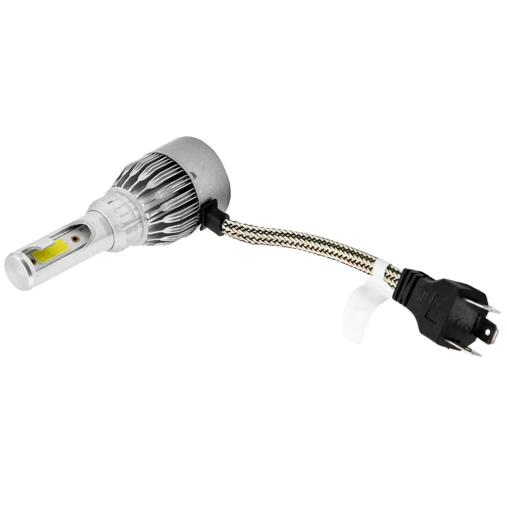 MAXPEEDINGRODS 7x6 Inch Bank 1&2 LED Headlights Conversion Kit Assembly H4 for Jeep Wrangler