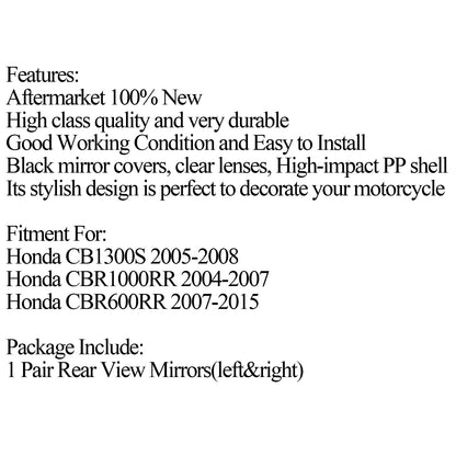 Rear View Mirror For HONDA CBR600RR 2003-2014 CBR 1000 RR 2004-2007 Side Black Generic