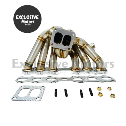 Stainless Steel  T4 Turbo Exhaust Manifold w 44mm W/G for Toyota Supra 1JZ-GTE