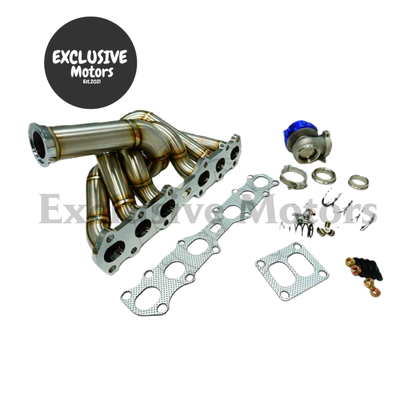 Stainless Steel  T4 Turbo Exhaust Manifold w 44mm W/G for Toyota Supra 1JZ-GTE