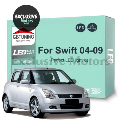 8Pcs LED Interior Light Bulb Kit For Suzuki Swift 2004 2005 2006 2007 2008 2009 Canbus Dome License Plate Lamp Car Accessories