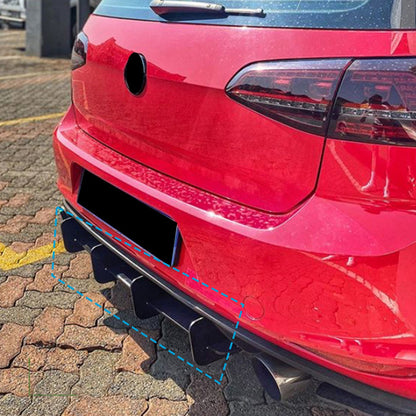 4 Fins Rear Bumper Diffuser Lip Spoiler Suitable For Volkswagen VW Golf MK7 GTI-4