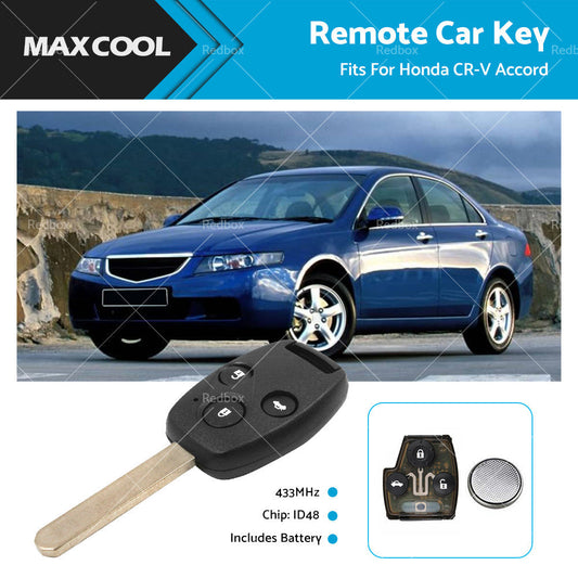 3 Buttons Remote Car Key 433Mhz for Honda CR-V Accord 2008-2012