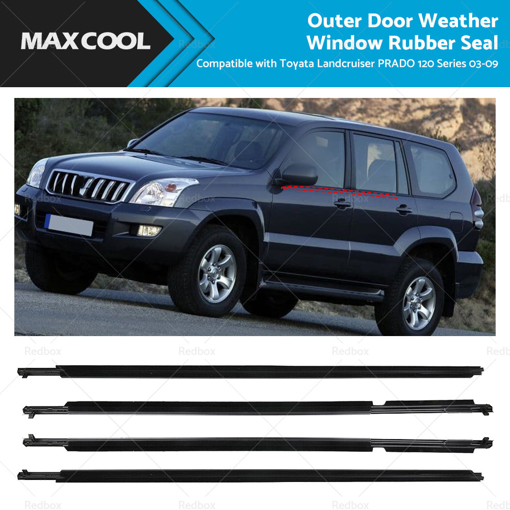 Door Glass Seal Weatherstrip for Toyota Landcruiser Prado 120 2002-2009