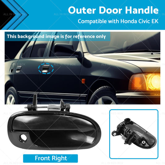 Front Right Outer Door Handle Smooth Black for Honda Civic EK 1995-2000
