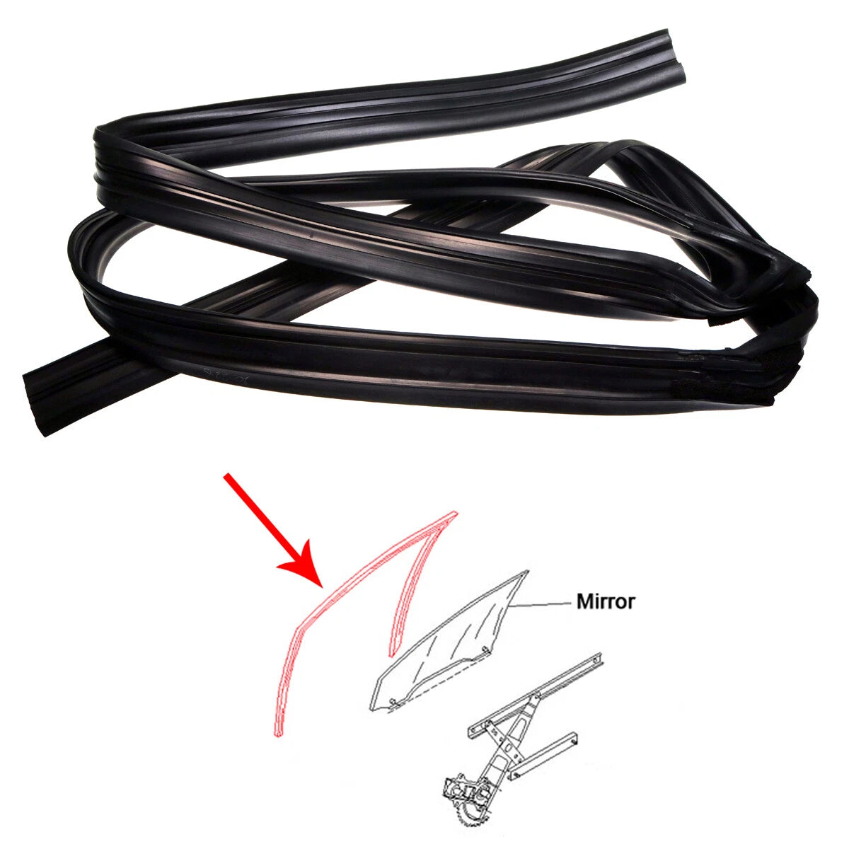 Front Window Glass Run Channel Seal for Honda Accord Euro R/Acura TSx2002-2008