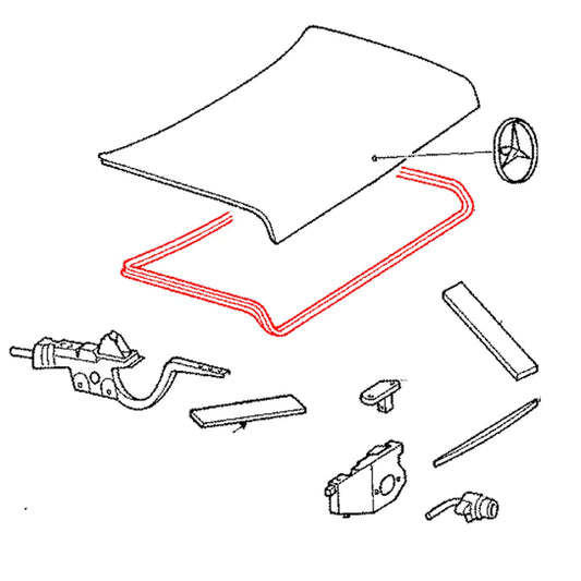 BootLid Weatherstrip Seal for Mercedes-Benz W126 300SDL 350SD 350SDL 1981-1991