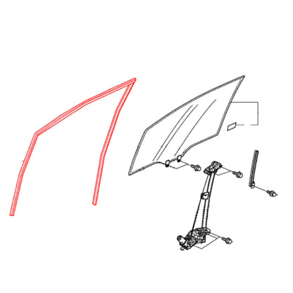 Rear Door Glass Run Channel Set for Honda Fit Jazz GE6 GE8 GE9 2009-2013