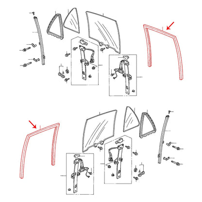 Rear Door Glass Run Channel Seal for Honda City Type Z 1996-2002