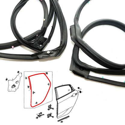 Rear Door Weatherstrip x2 for Honda Civic Sedan 2017-2021