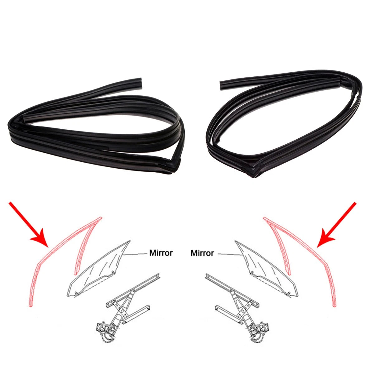 Weatherstrip Glass Run Channel for Honda Fit/Jazz 2001-2008