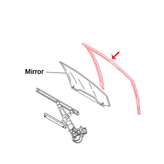 Rear Weatherstrip Glass Seal for Honda Civic Sedan 1995-2000