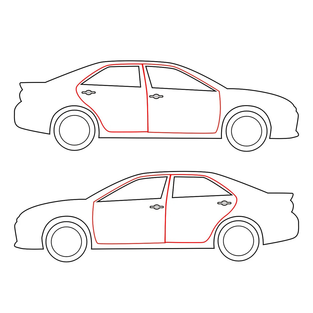 Door Weatherstrip Set for Honda Civic Sedan 1992-1994