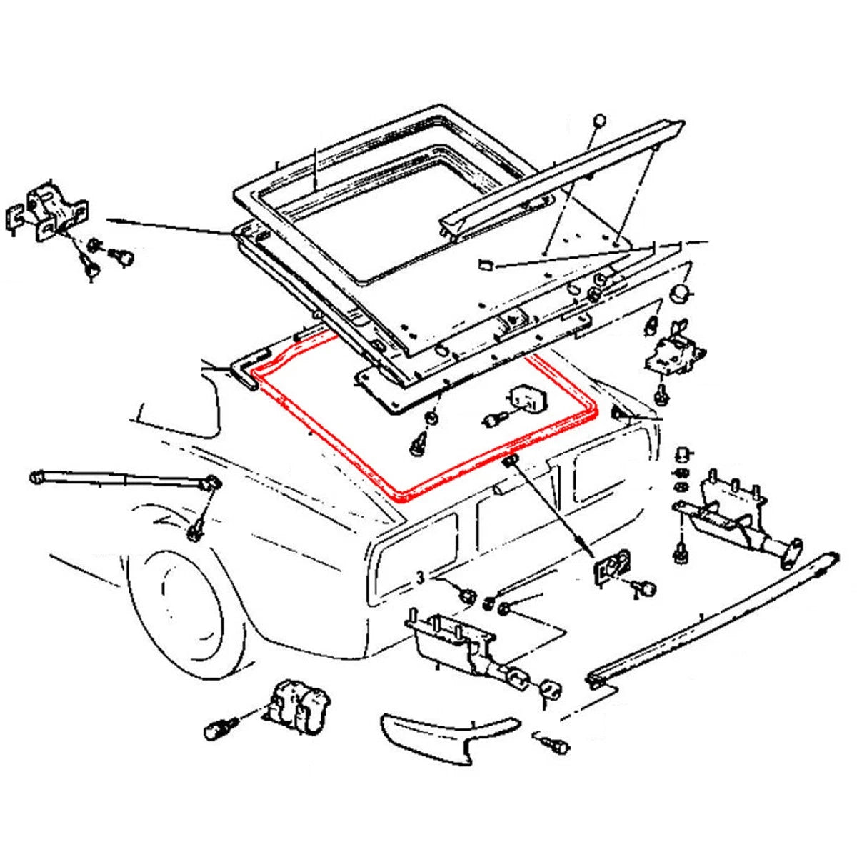 Rear Hatch Weatherstrip Seal for Nissan Fairlady Z 260Z 280Z S30 2+2 Coupe 1974-1978