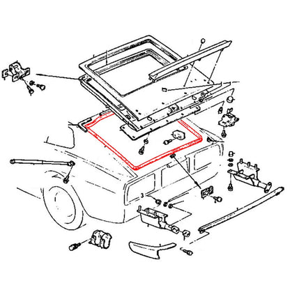 Rear Hatch Weatherstrip Seal for Nissan Fairlady Z 260Z 280Z S30 2+2 Coupe 1974-1978