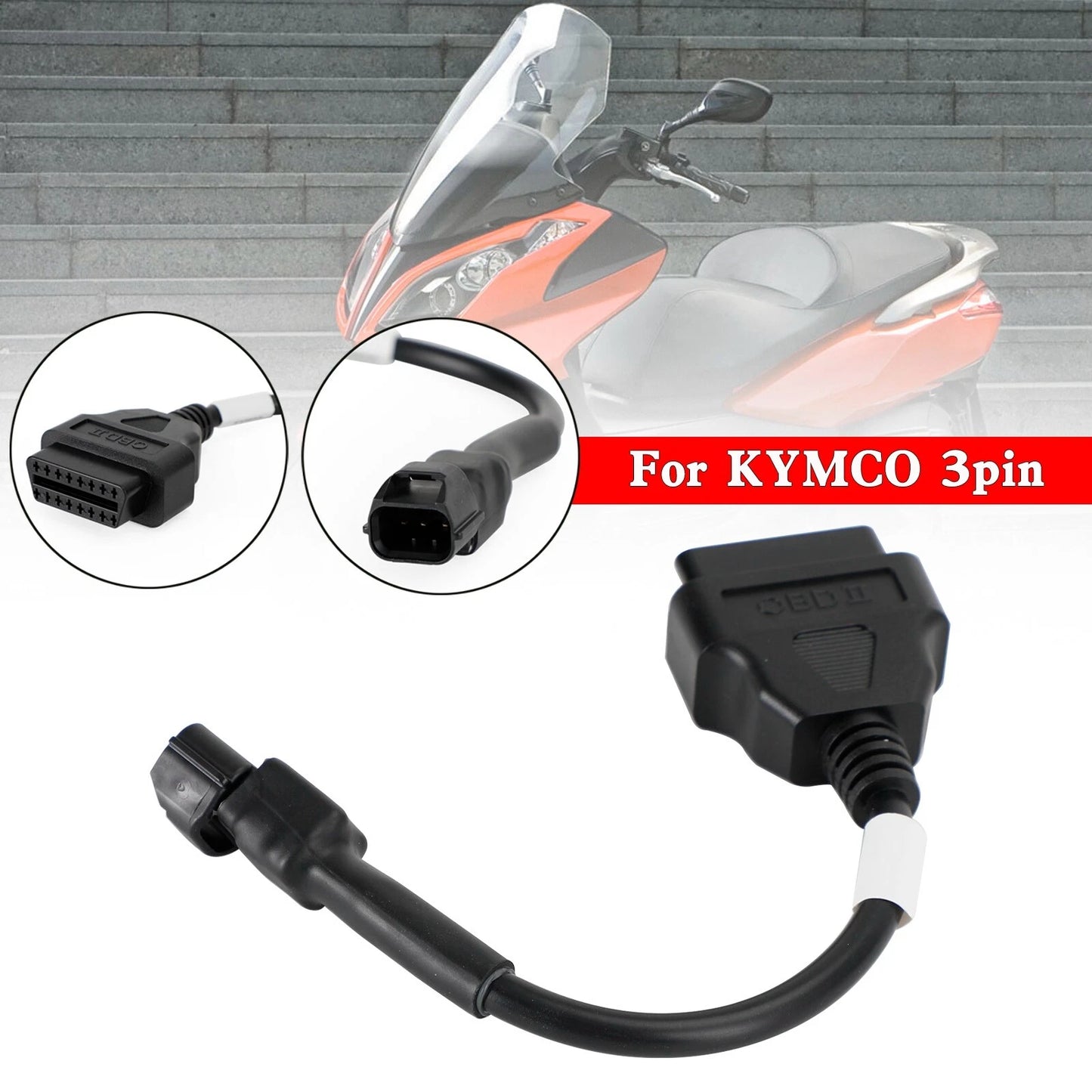 3 Pin to 16 Pin OBD Adapter for KYMCO F2 (2000-2005)