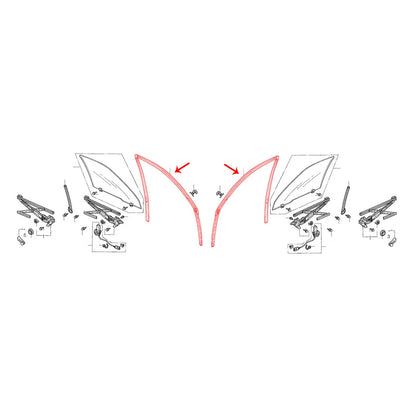 Front Door Glass Run Channel Seal for Honda Civic 3DR EG3 EG4 EJ1 EJ2 1991-1995