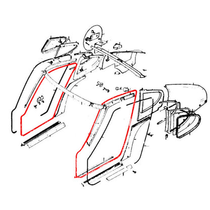 Door Weatherstrip Rubber for Nissan Datsun Fairlady Z 240Z 260Z 280Z 1970-1978