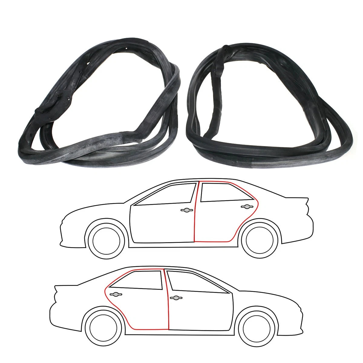 Rear Door Weatherstrip for Mercedes-Benz W126 S-Class Sedan 1979-1991